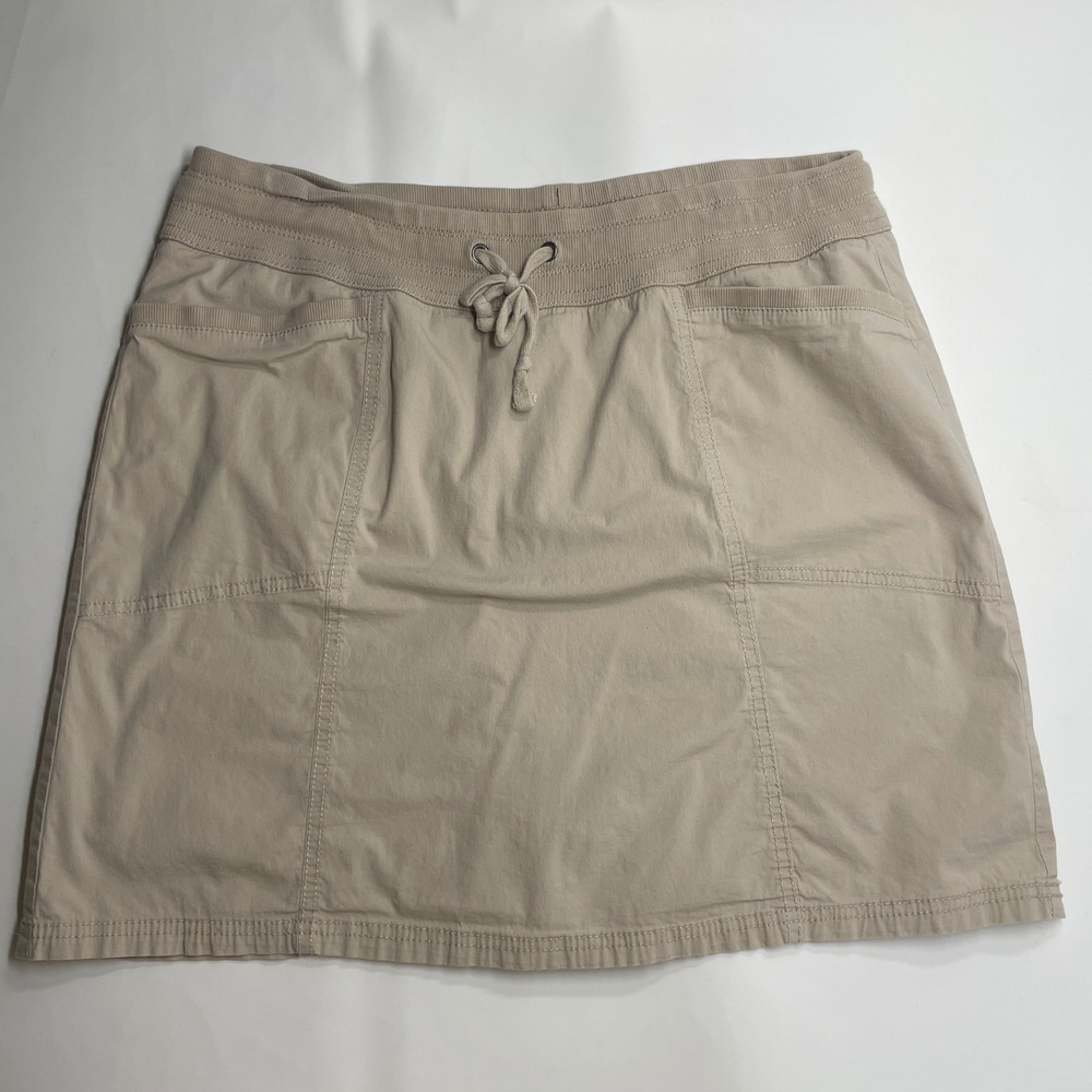 Khakis & Company Tan Cotton Blend Drawstring Skort 14 Mini Skirt Pocket Gorpcore